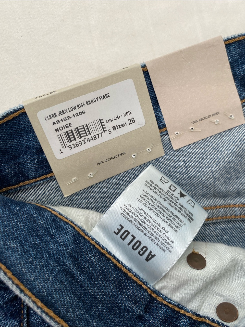 New Agolde Clara Jean in Noise | Low rise baggy flare - Picture 9 of 9